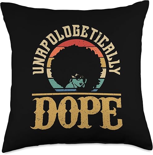 Black Lives Matter History Month Melanin DNA Pride Unapologetically Dope - Almohada de melanina afroamericana, 18 x 18 pulgadas, multicolor