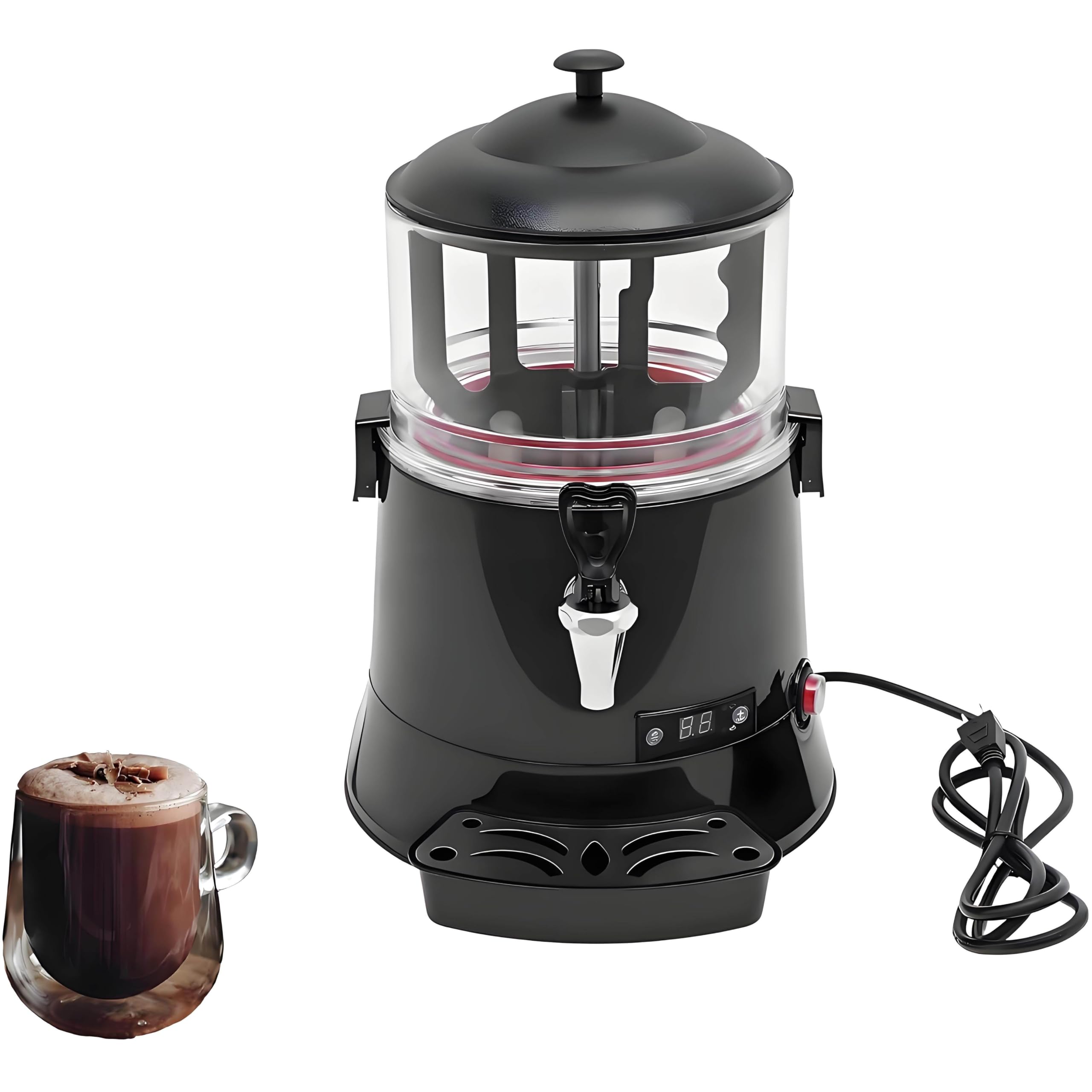 Macchina Cioccolata Calda Professionale & Dispenser Cioccolata Calda 30℃-90℃ Regolabile per Ristorante Hotel & Wine Bar 5L