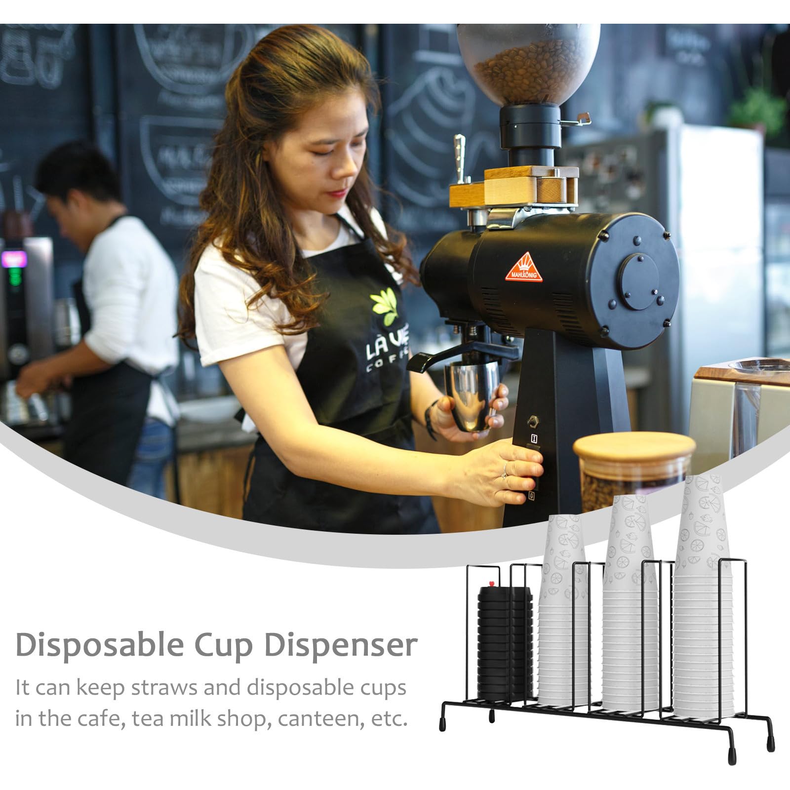 ULTECHNOVO Dispensador de Hierro Desechables de Vasos para Negro Barra