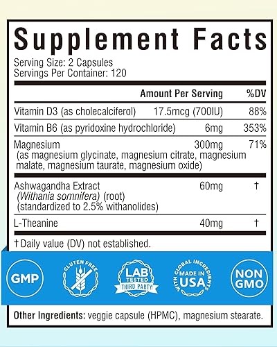 Miniatura 6 de Terranics Suplemento complejo de magnesio con glicinato, citrato, taurato y malato  Apoya la salud nerviosa y del estado de ánimo  Incluye