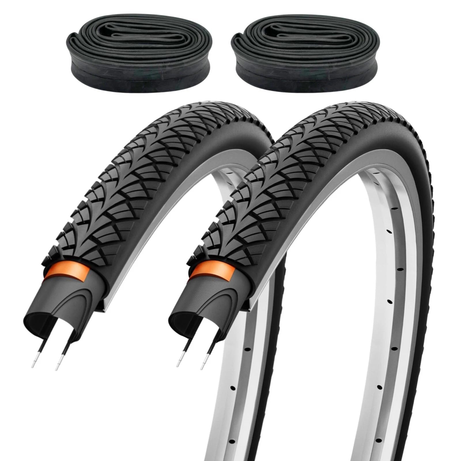 2er Set Fahrradreifen 28x1,50 Zoll 40-622 700x38c Pannenschutz mit Autoventil Schläuchen AV