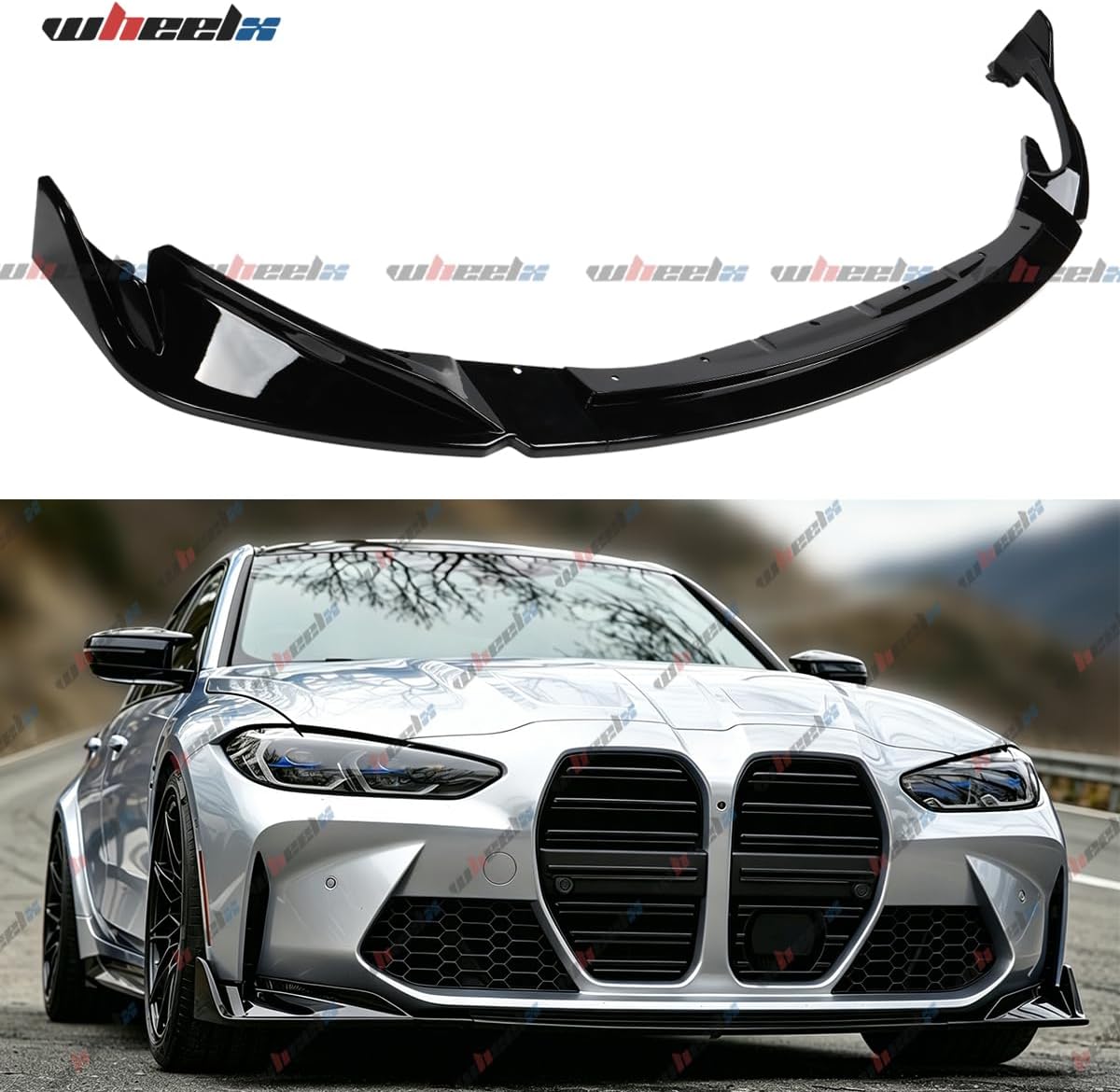 Front Lip Compatible with BMW G80 M3 / G82 G83 M4 2021-2026, V2 Style Bumper Air Dam Lower Chin Spoiler Splitter, Protection Body (Gloss Black)