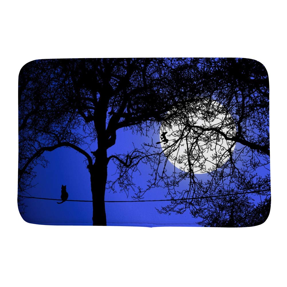 Tapis de bain absorbant bleu foncé pour petit espace 91x61 cm