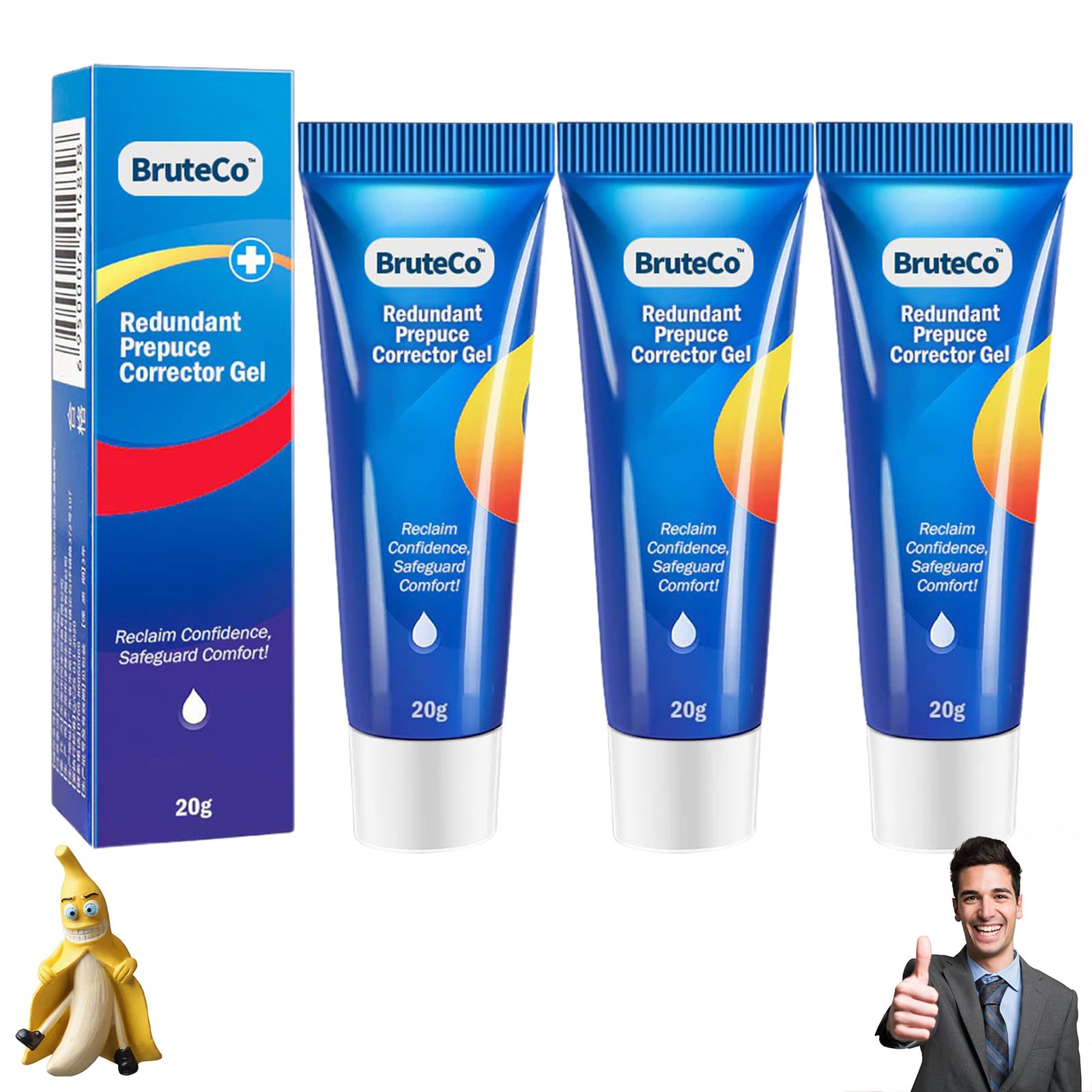 Ceoerty Prepucure Foreskin Corrector Gel, Advanced Redundant Prepuce Correction Gel (3 Pack)