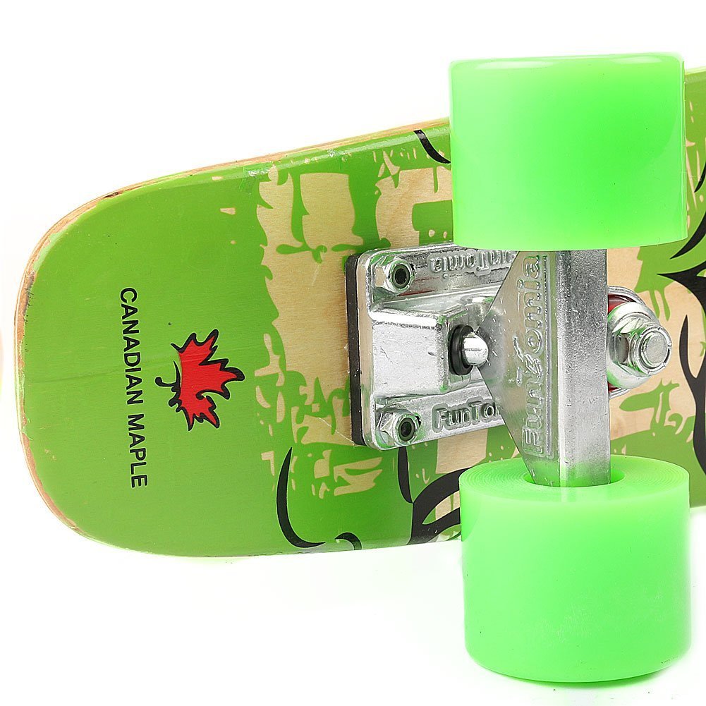 FunTomia Mini Board monopatín Skateboard 57cm - 7 Capas de Arce Canadiense - con o sin LED Ruedas - Rodamiento Mach1