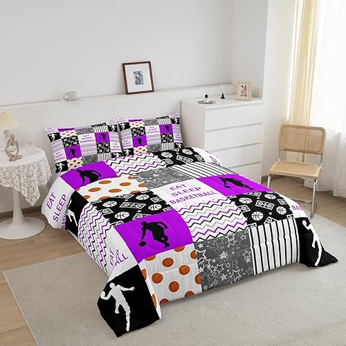 Miniatura 9 de Eat Sleep - Juego de edredón de golf para hija y niños, mejor decorativo para edredón, relleno de edredón geométrico a cuadros, juegos deportivos,