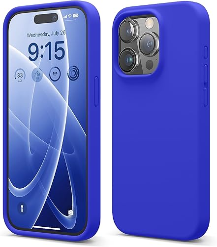 elago Compatible con iPhone 15 Pro, funda de silicona líquida, funda protectora de cuerpo completo, a prueba de golpes, funda delgada para teléfono,