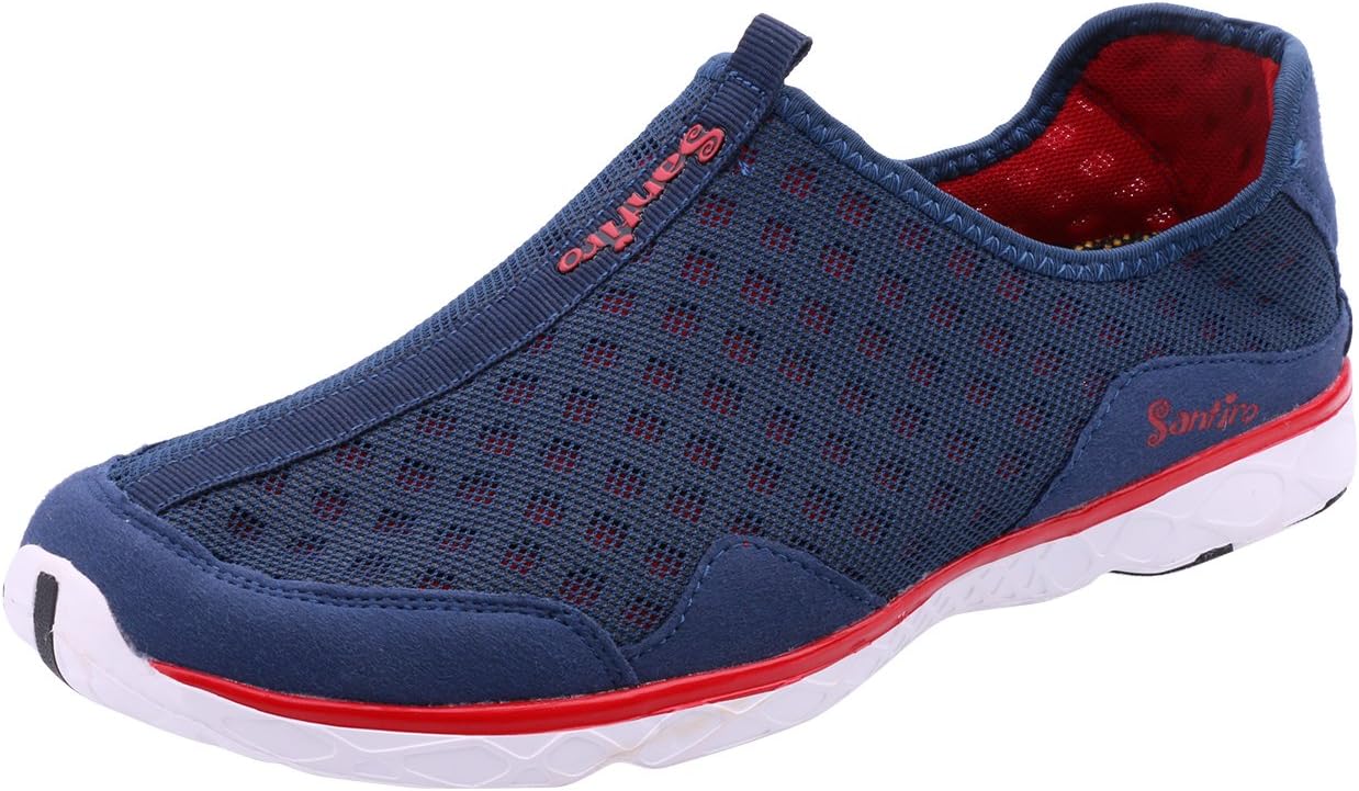 CANRO Men's Breathable Mesh Slip-On Quick Drying Water Shoes Wet Shoes - Blue - 7.5 UK(41 EU)