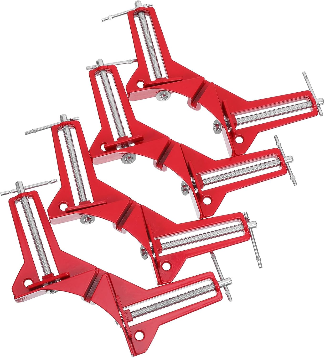 Totority 4pcs Aluminium Alloy 90 Degree Corner Clamps Reinforced Right Angle Clamp for Woodworking DIY Framing Glass Holder Fish Tank Tool