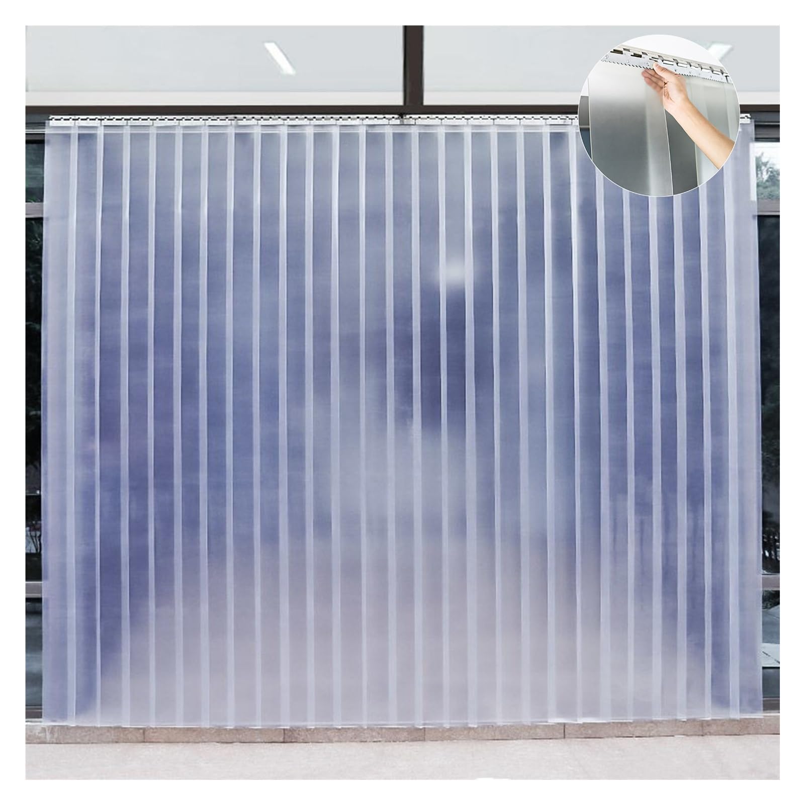 FBHappiness Freezer Strip Door Curtain Smooth Clear PVC Curtain Strip Heavy Duty Transparent Door Curtain Frosted Plastic Door Strips (Size : 150x200cm/59.06x78.74in)