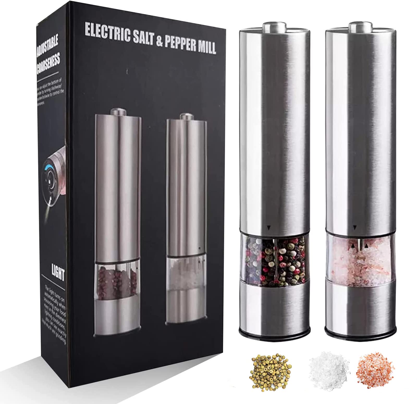 Amazon | Gnz 電動ソルトアンドペッパーグラインダーセット