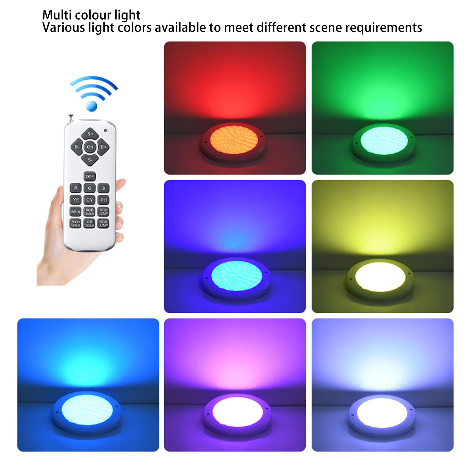 Fabater Poolleuchte, Farbwechselnde Unterwasser-LED-Leuchten mit Fernbedienung, IP68 wasserdichte RGB-Schwimmbadlampe, Tauchbare LED-Leuchte für Unterirdische und Oberirdische Pools