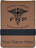 Vista 15 de LaserGram Mini padfolio con bloc de notas y bolígrafo, enfermera practicante de la familia FNP, grabado personalizado incluido (rosa)