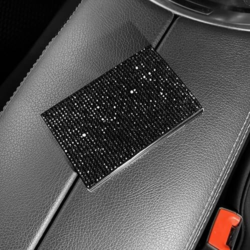 Miniatura 8 de Bling Bling - Tarjetero para tarjetas de visita de cristal brillante, de acero inoxidable, tarjetero de negocios, tarjeta de crédito, bolsillo para