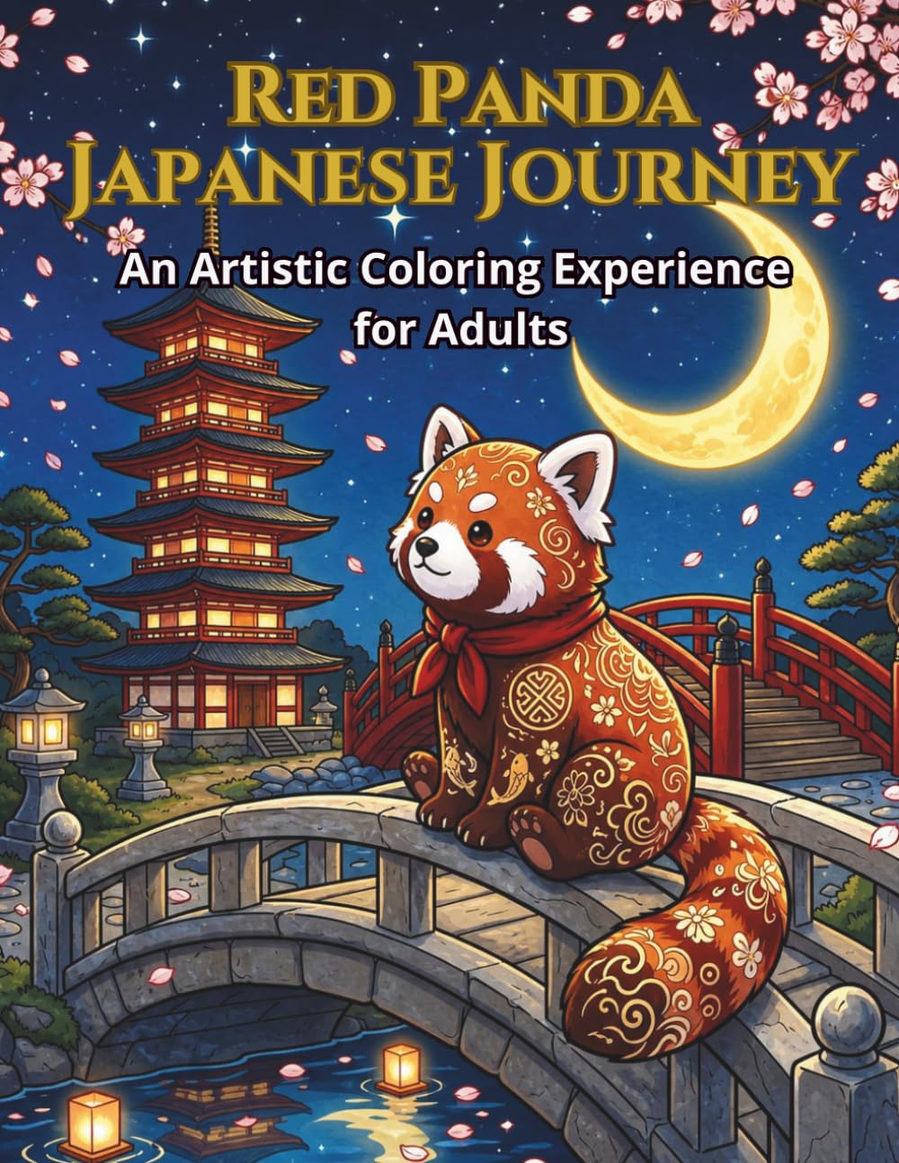 Red Panda Japanese Journey: An Artistic Coloring Experience for Adults