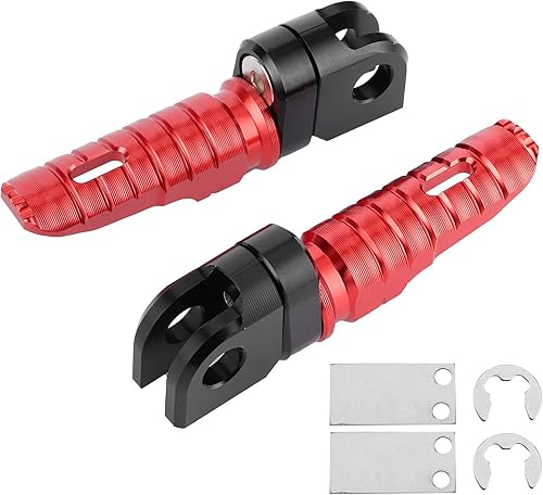 Miniatura 2 de Acouto Par de estriberas delanteras Pedales de aleación de aluminio aptos para Ninja Z125 PRO Z250/SL Z400 Z900 (rojo) para clavijas delanteras