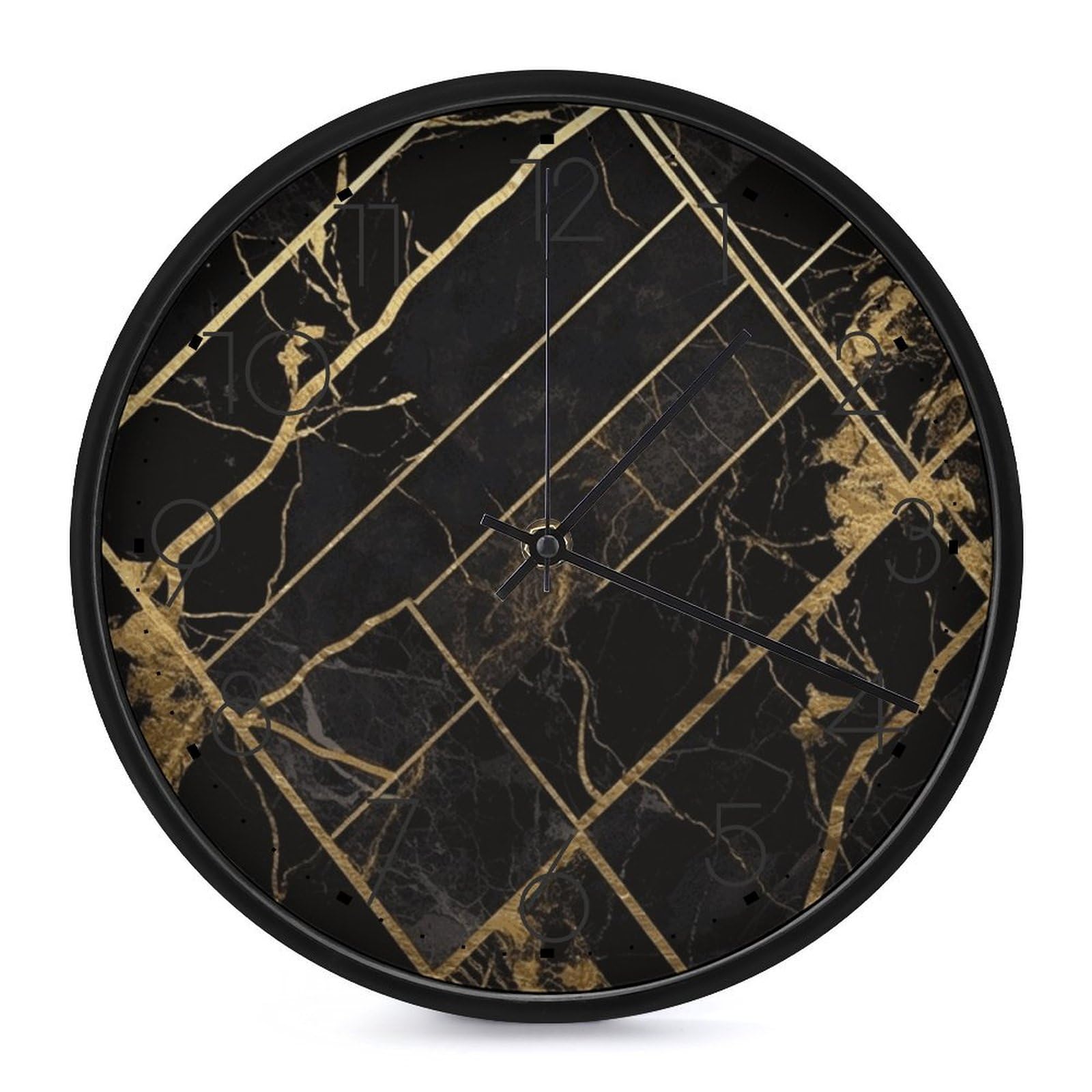 Horloge murale en marbre moderne décorative haut de gamme de 25cm