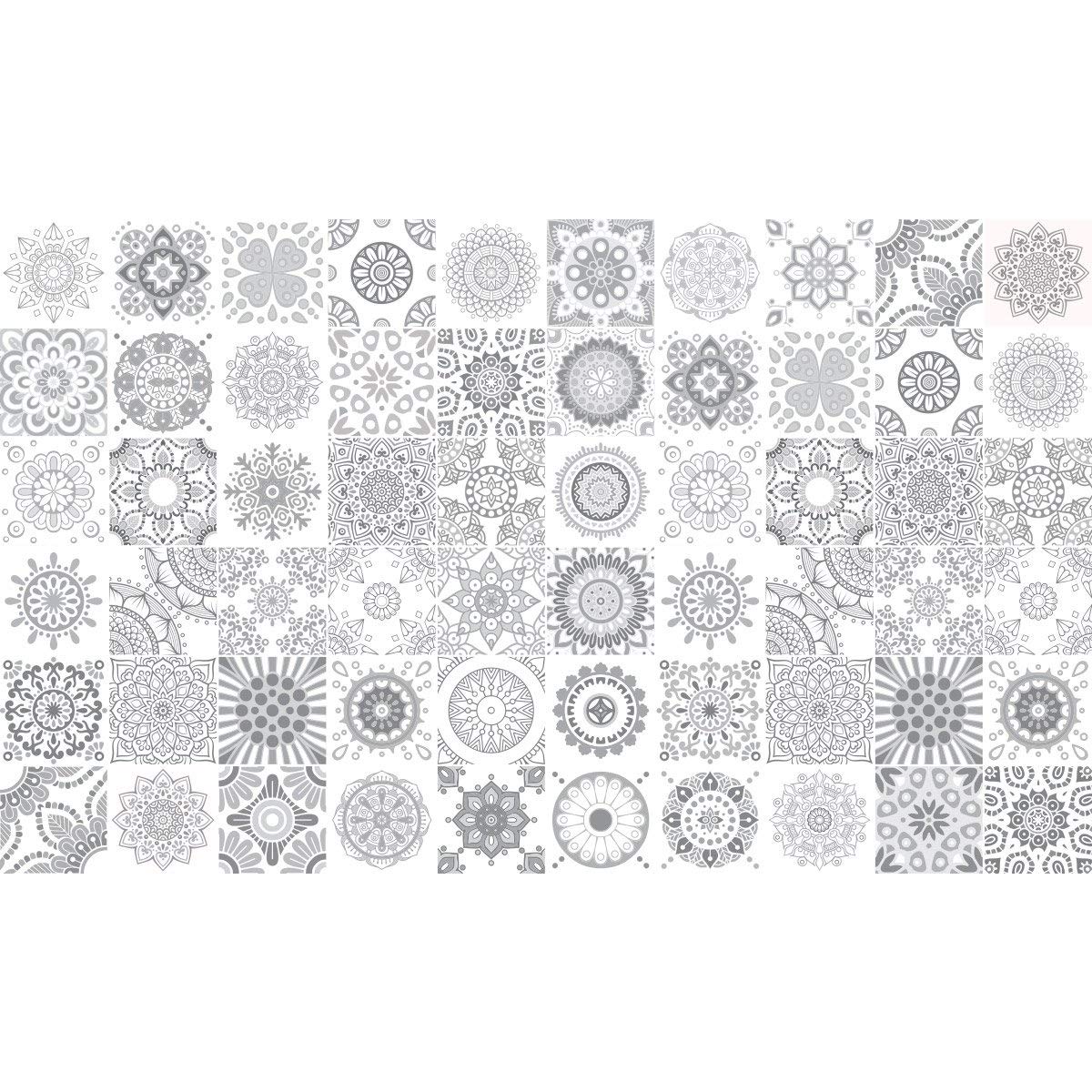 Ambiance 60 Stickers For Tiling | Adhesive Sticker Tileâ ÂÂ Bathroom And Kitchen Mosaic Wall Tiles, Grey Shade, 10Â X 10Â Cm,... 5415231255146