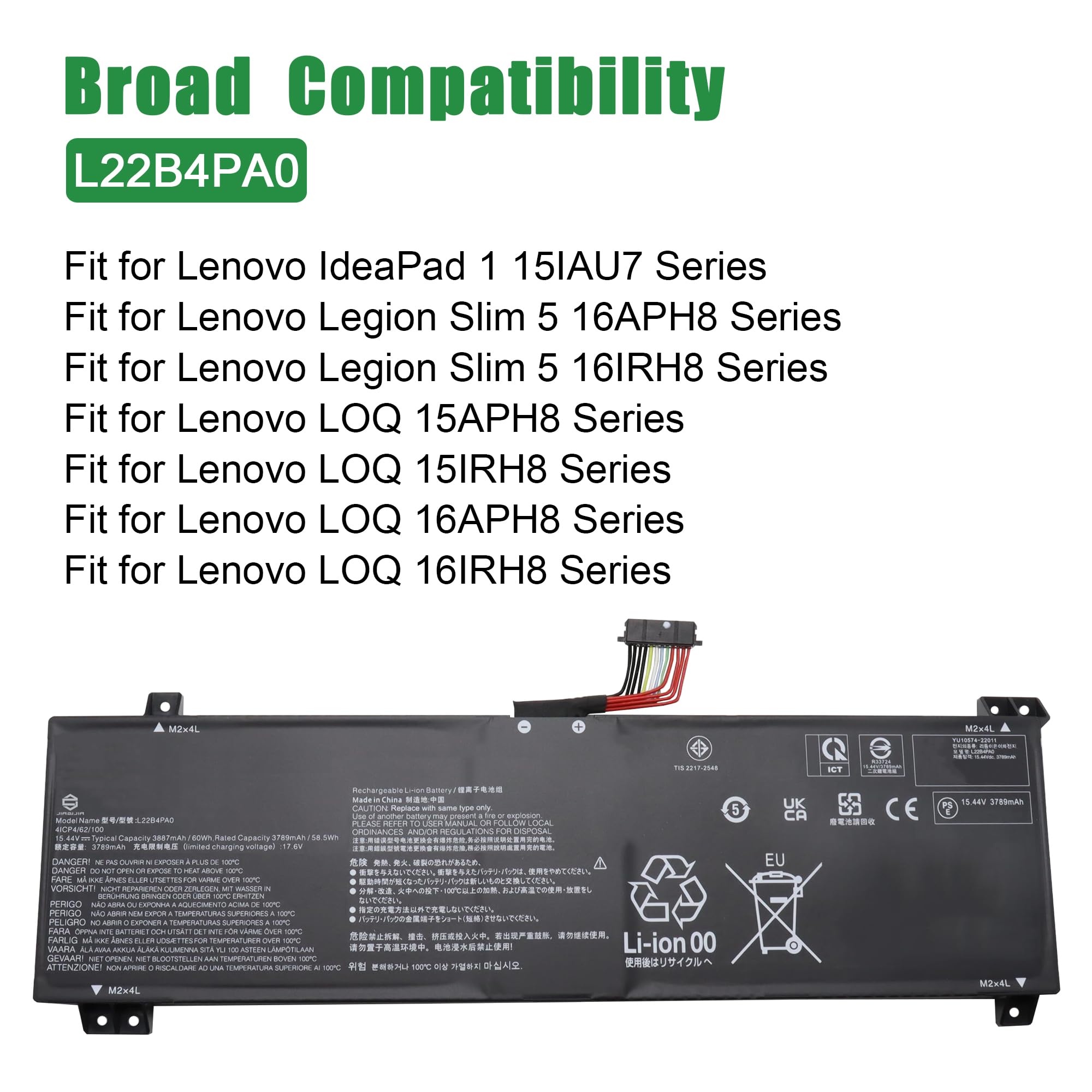Amazon.com: JIAZIJIA L22B4PA0 Laptop Battery Replacement for
