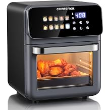 Air Fryer Oven, 10.6 QT Countertop Air Fryer with LED Touchscreen, 10 Preset Menus, Viewing Window, Adjustable 180-400F Temp & 1-60 Min Timer, Black Stainless Steel