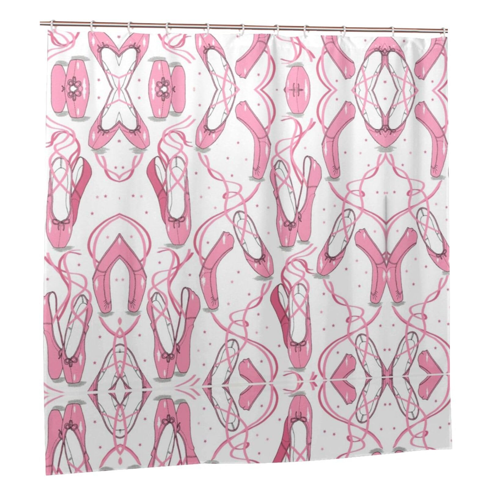 Rideau de douche pour éviter les éclaboussures avec motif ballet rose étanche