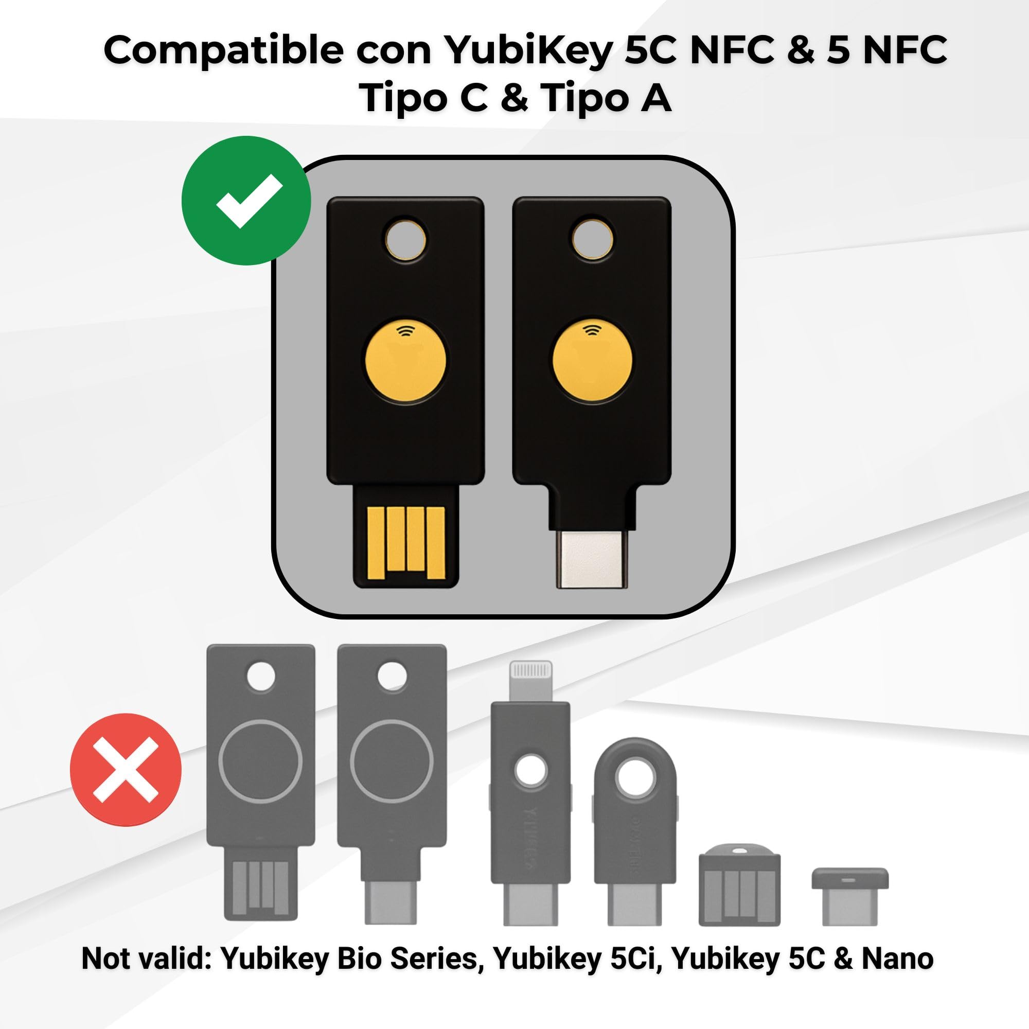 Stojak na karty do YubiKey 5 NFC i 5C NFC - Etui ochronne i uchwyt na karty z gniazdem zapobiegającym zgubieniu portfela, plecaka i etui na karty (klucz bezpieczeństwa nie wchodzi w zakres dostawy) (1