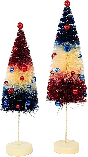 Miniatura 2 de Bethany Lowe Americana USA - Cepillo para botella de 9.5 y 11 pulgadas con adornos, juego de 2