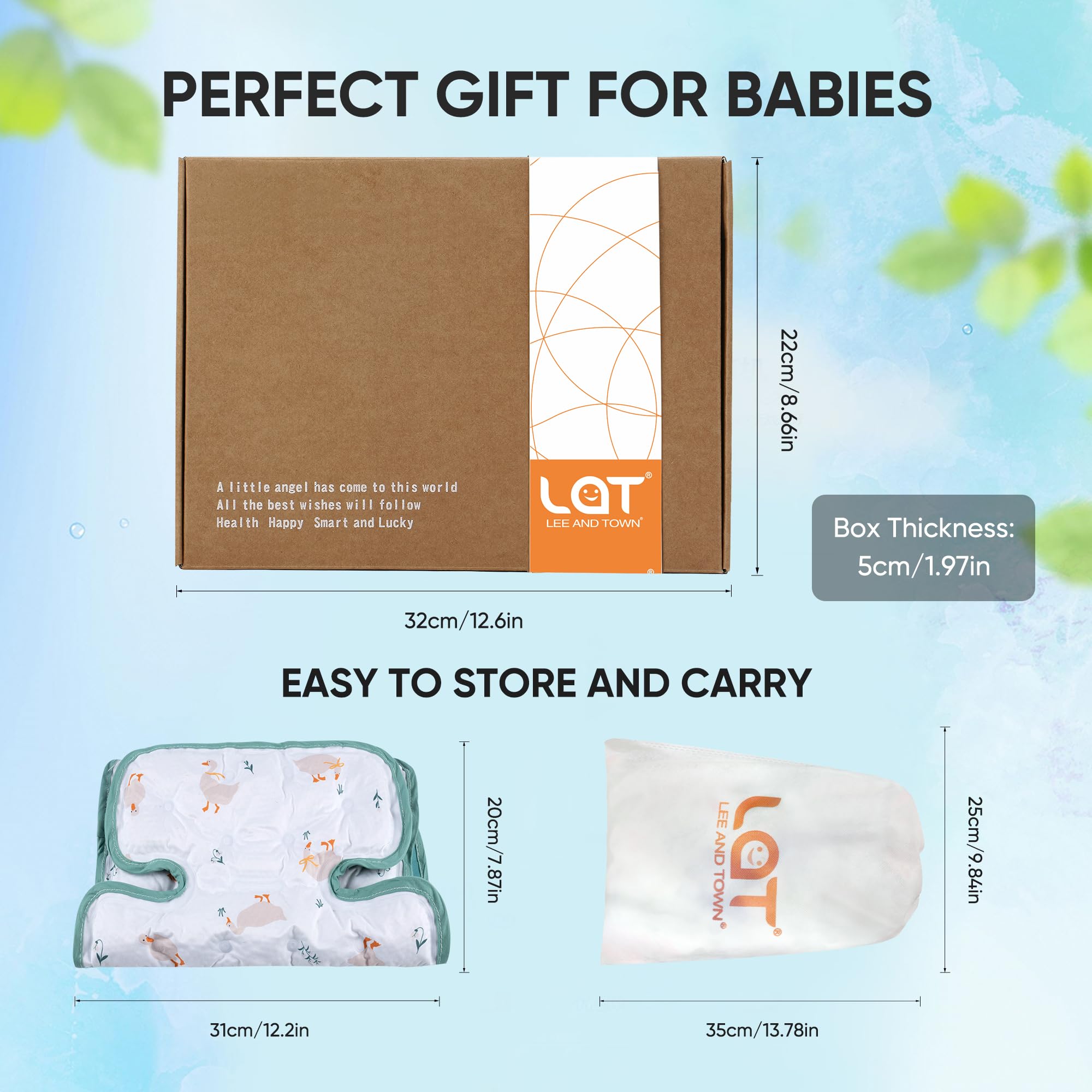 LAT Sommer Kühlmatte für Kinderwagen, Universal Sitzauflage für Kinderwagen, Sommer Kühlmatte für Babysitze, Kühlkissen für Kinderwagen Babyschale Kindersitz 70x34cm (B)