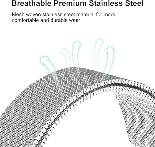 Miniatura 4 de Lzwldan Bandas de metal milanesas compatibles con Samsung Galaxy Watch 3 1.772 inGalaxy Watch 1.811 inGear S3 FrontierClassic BandTicwatch Pro,