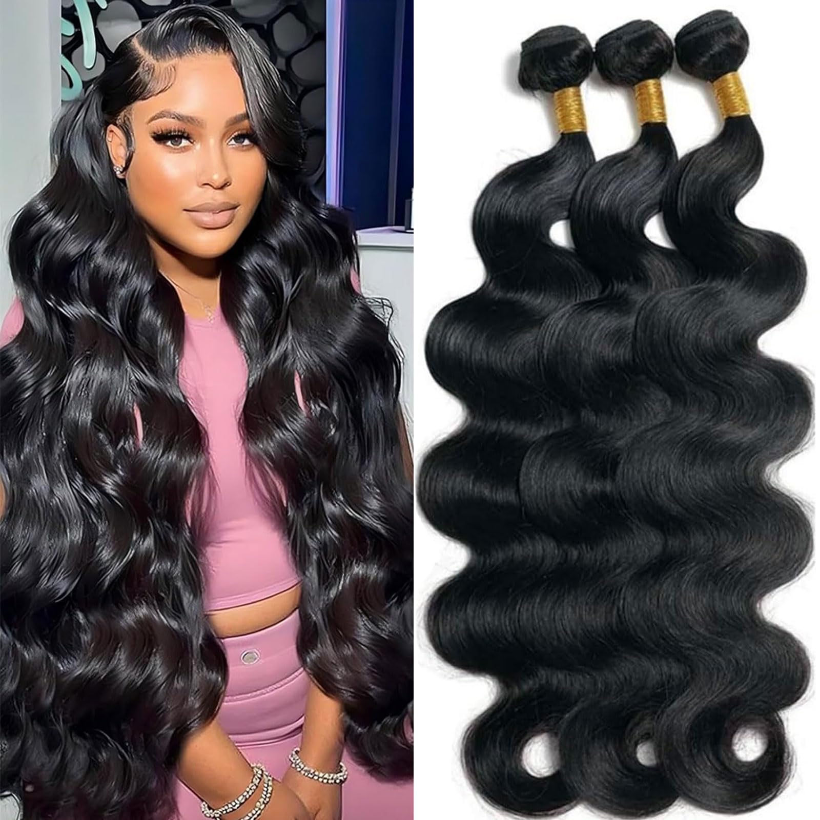 Human Hair Bundles Body Wave Bundles Human Hair 18 20 22 Inch 12A Grade Unprocessed Brazilian Virgin Hair Body Wave 3 Bundles Human Hair Extensions