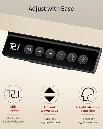 Miniatura 73 de Okin Escritorio eléctrico pequeño de pie, 40 x 24 pulgadas, altura ajustable, color negro, estación de trabajo para oficina en casa Negro