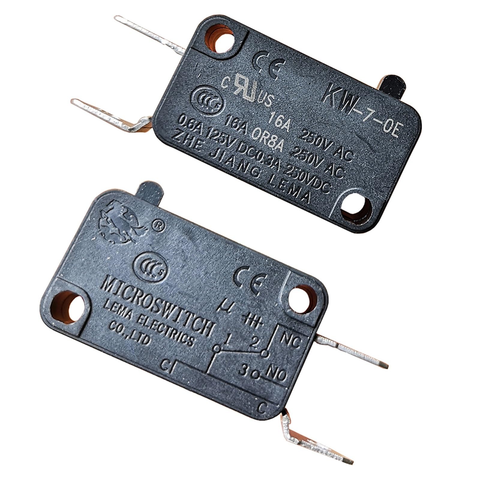 Micro-interrupteur KW7-0E normalisé SPST NF 16A sans levier pour automatisme électrique x6