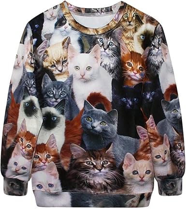 cat print sweater