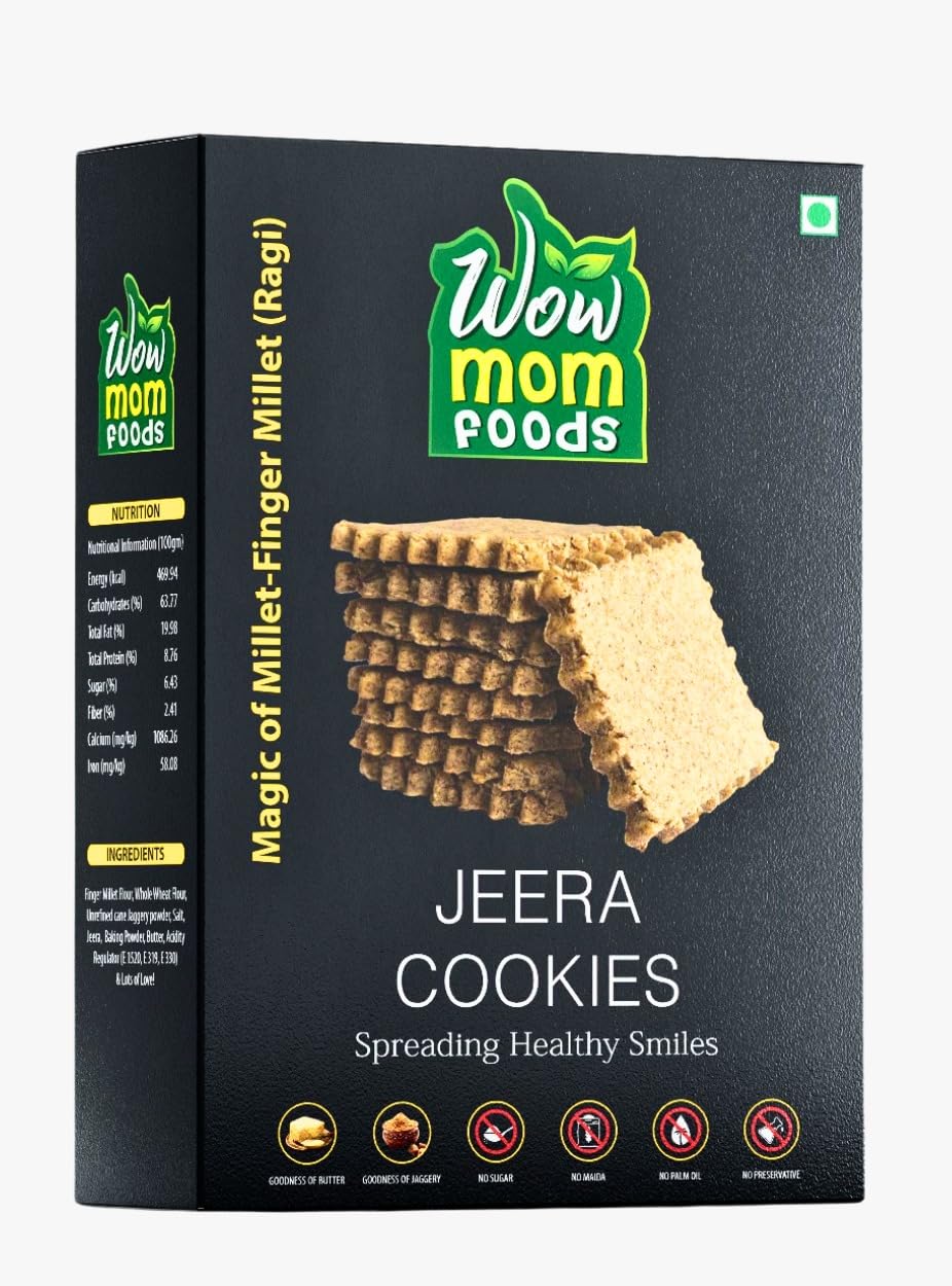 WOW MOM FOODS Millet Jeera Healthy Cookies Made With Finger Millet And Salt Flour||Daily Healthy Digestive Snacks- (200 GR) (B0CSPFNVWS) Amazon Price History, Amazon Price Tracker