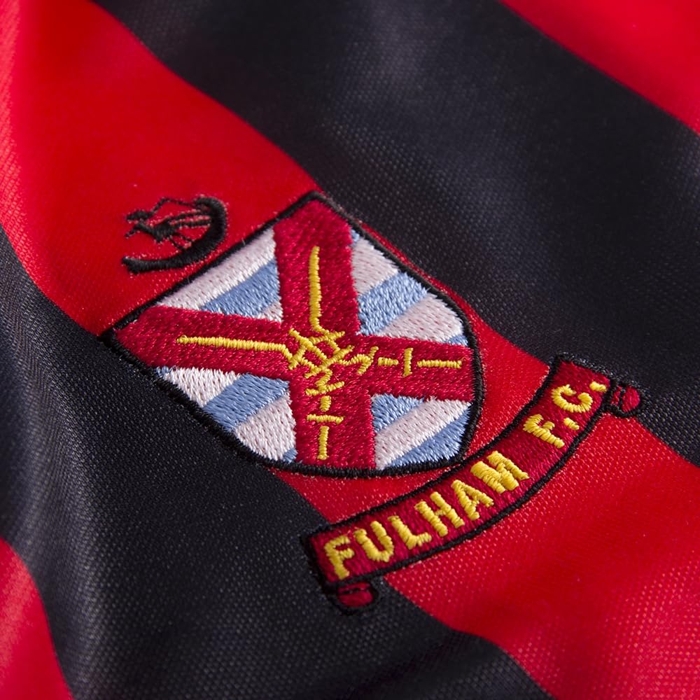 COPA - Maglia da Trasferta retrò - Calcio - Uomo - Fulham FC 1993/94 - Rosso/Nero - 100% Poliestere