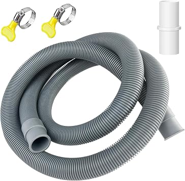 1M Washing Machine Waste Pipe Extension Adapter Kit, Dishwasher Hose Extension, Including Hose Connector and Hose Clamps, for Washing Machine, Dishwasher & Other Applications