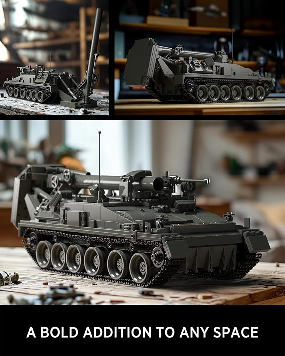Nifeliz 2S4 Military Tank Building Set, Self-Propelled Heavy Mortar Set for Adults, Collectible Model to Build and Display, Gift for Military Fans (1438PCS, NF10291)