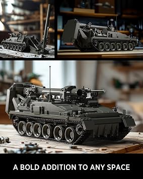 Nifeliz 2S4 Military Tank Building Set, Self-Propelled Heavy Mortar Set for Adults, Collectible Model to Build and Display, Gift for Military Fans (1438PCS, NF10291)