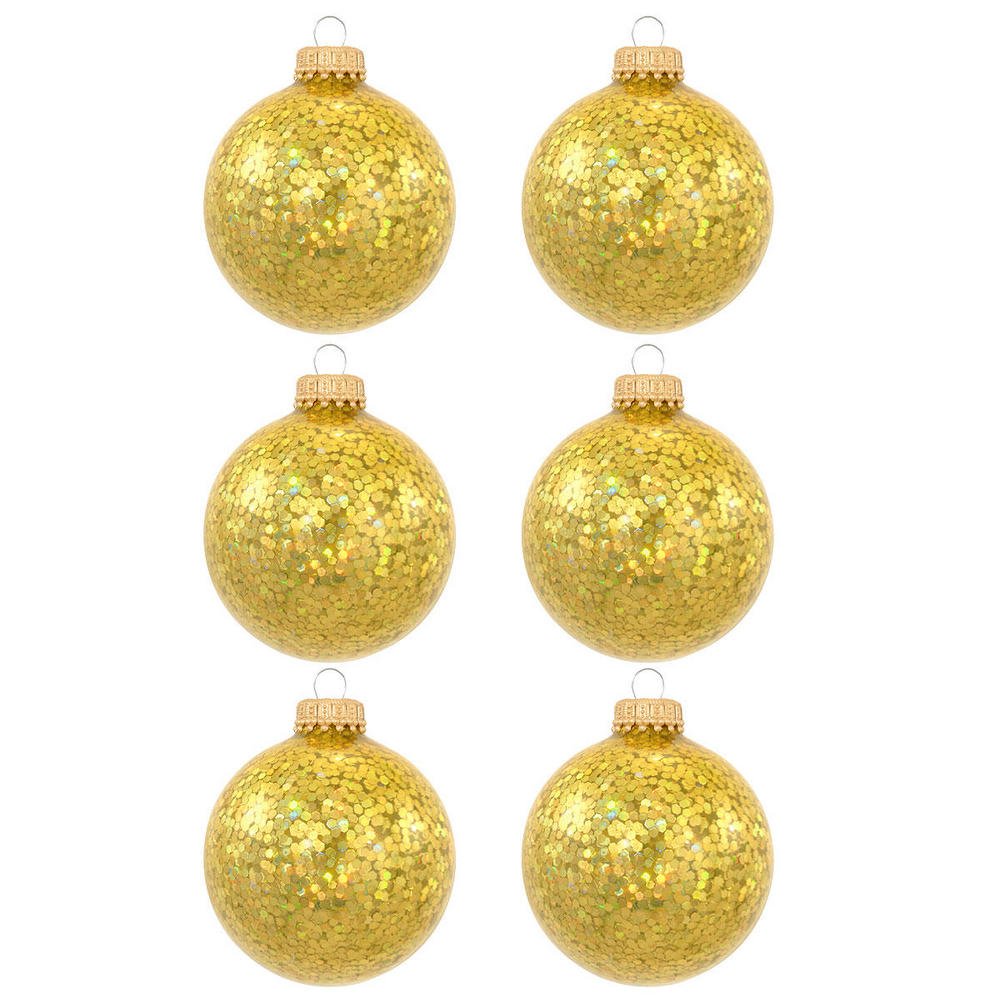 Gold Spangle Ornaments Set Of 6