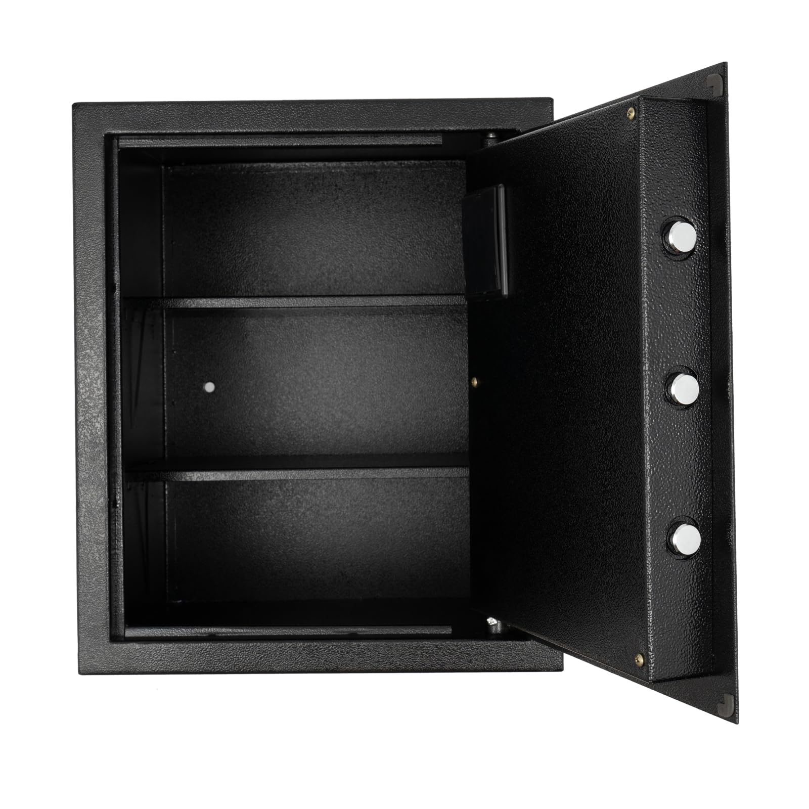 Cassaforte da 45 litri, cassaforte combinata, cassaforte in acciaio, resistente al fuoco, con sistema di allarme e chiavi di emergenza. Adatto per documenti, documenti A4, laptop, gioielli, nero, 38 x