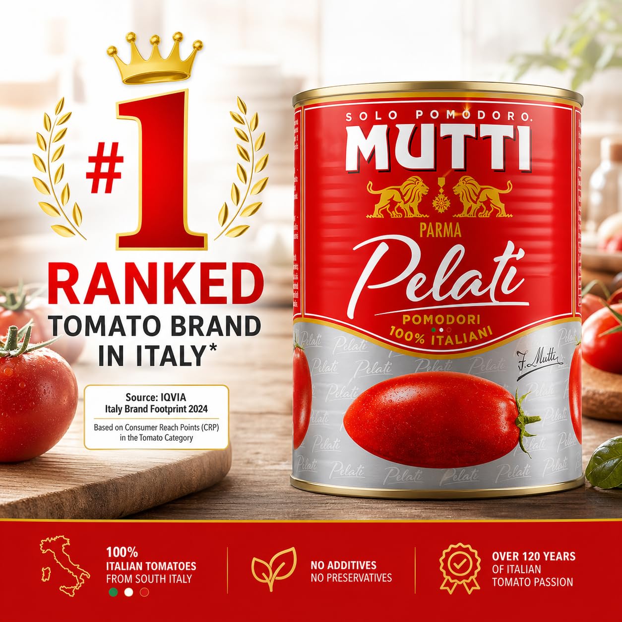 Mutti Parma Pelati Whole Peeled Tomatoes • Italian Sun-Ripened Tomatoes in Tomato Juice for Pasta Sauce, Pizza & Mediterranean Recipes, 28.22 oz ℮ 800 g, 12 Pack 1