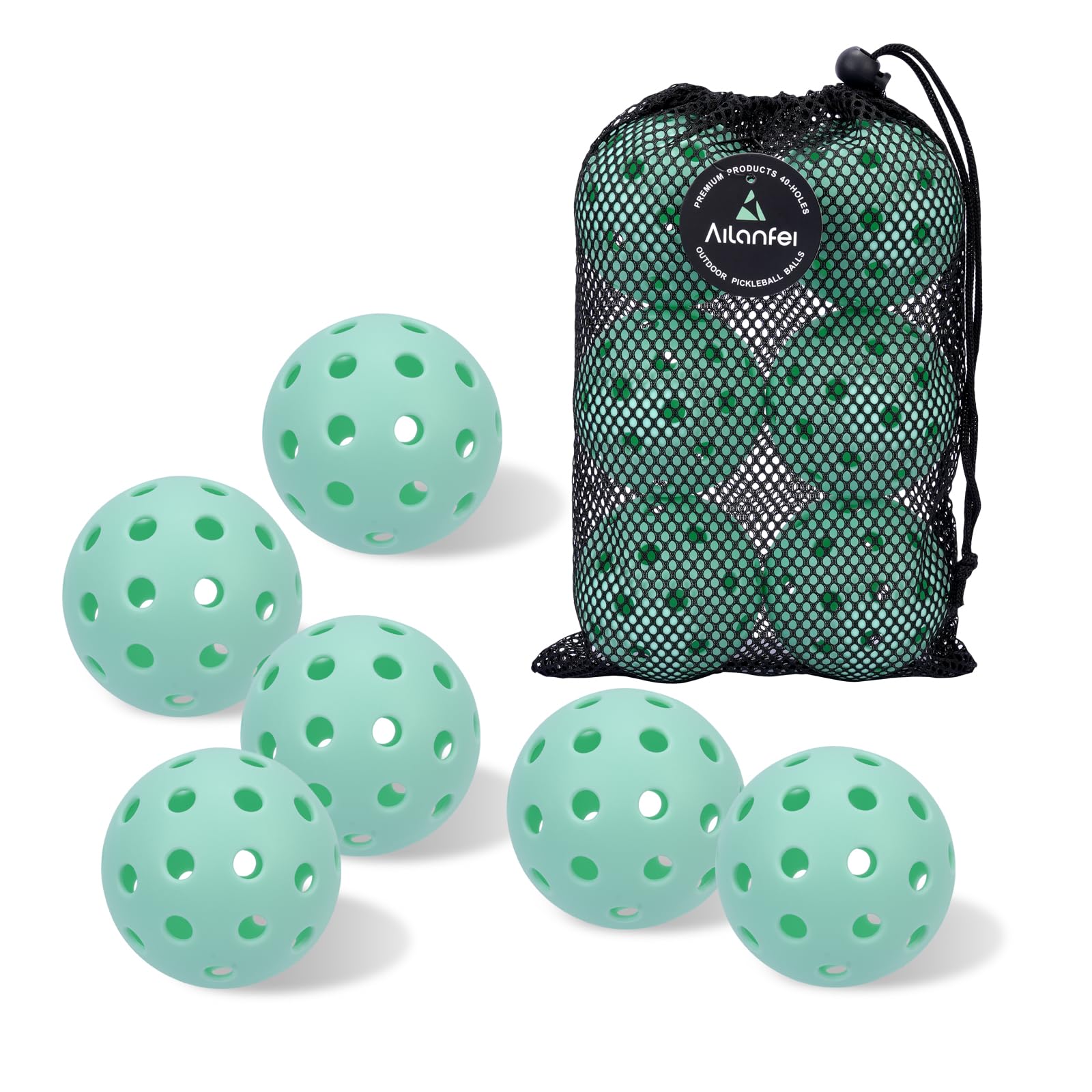 Pickleball Balls 6 Pack | 12 Pack- 40 Holes Outdoor Pickleball with Bag, Perfectly Balanced, High Bounce, Crack-Resistance，USAPA Standard - Multiple Colors