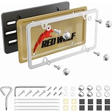 RED WOLF Car License Plate Bracket w/Chrome Polished Stainless Steel License Plate Frame Universal Fit Vehicles Bumper Holder Tag Cover, Heavy Duty Rustproof Metal with Installation Kit
