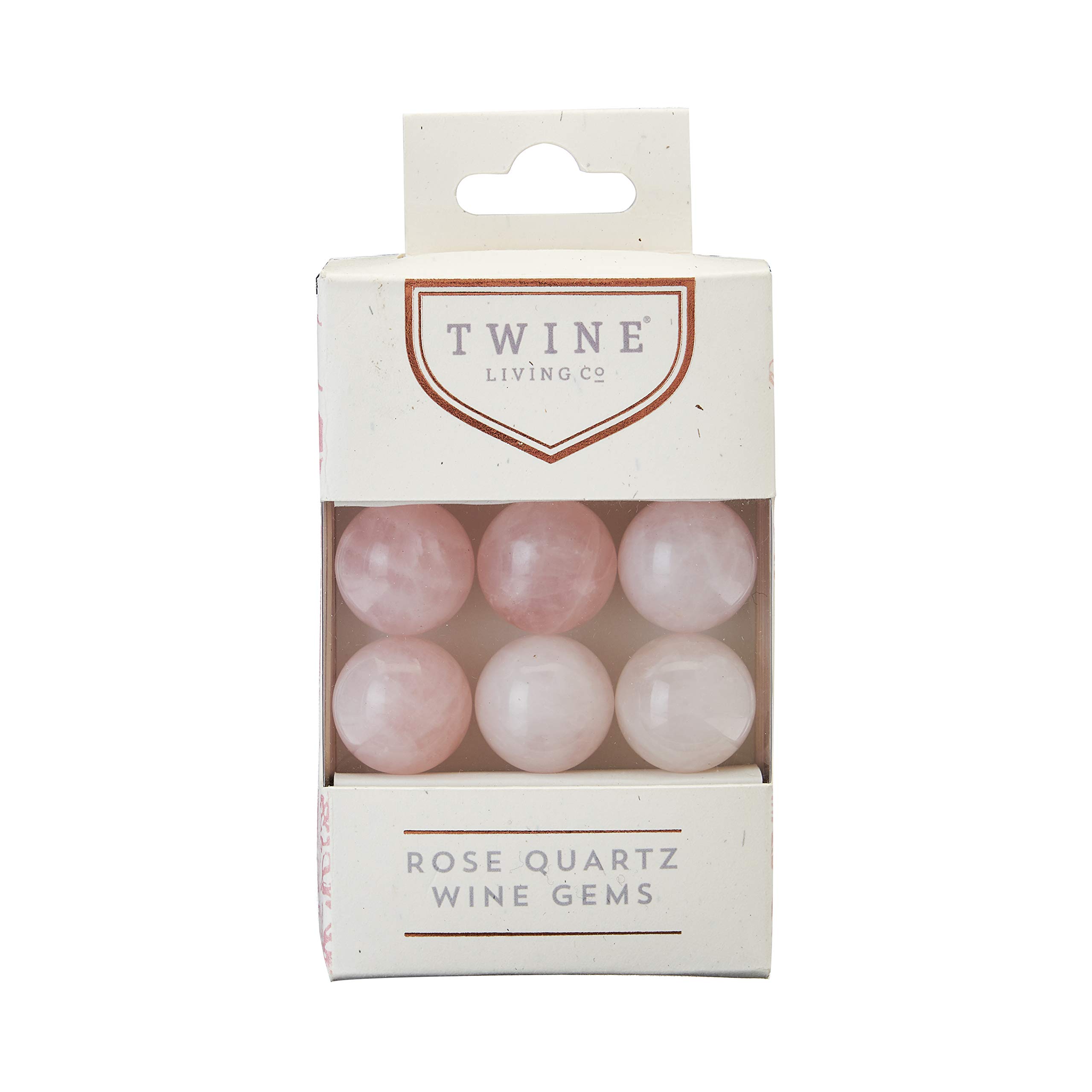 Twine Rose Quartz Wine Gems, Pink Drink Chillers, Real Polished Rose Quartz Stone Spheres, Whiskey Stones, Pink, Set of 6 — Amazon image 9