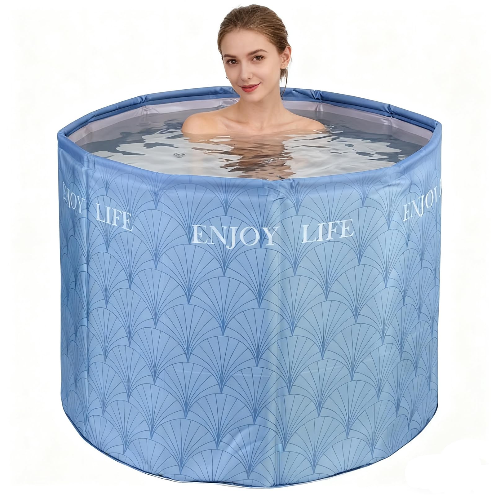 Foldable Bath Tub for Adults Large Foldable Hot Ice Plunge Tub for Recovery Collapsible Hot Cold PlungeTub Suitable