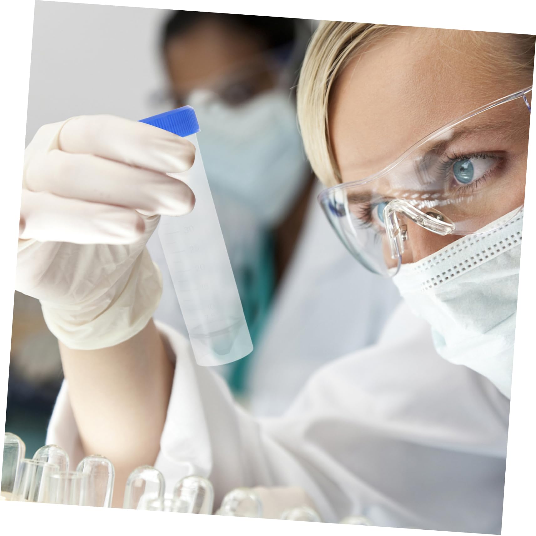 Anneome Provette da Centrifuga in Plastica 50ml Fondo Piatto Tappo a Vite e Scala 50 Pezzi per Esperimenti di Laboratorio e Ricerca