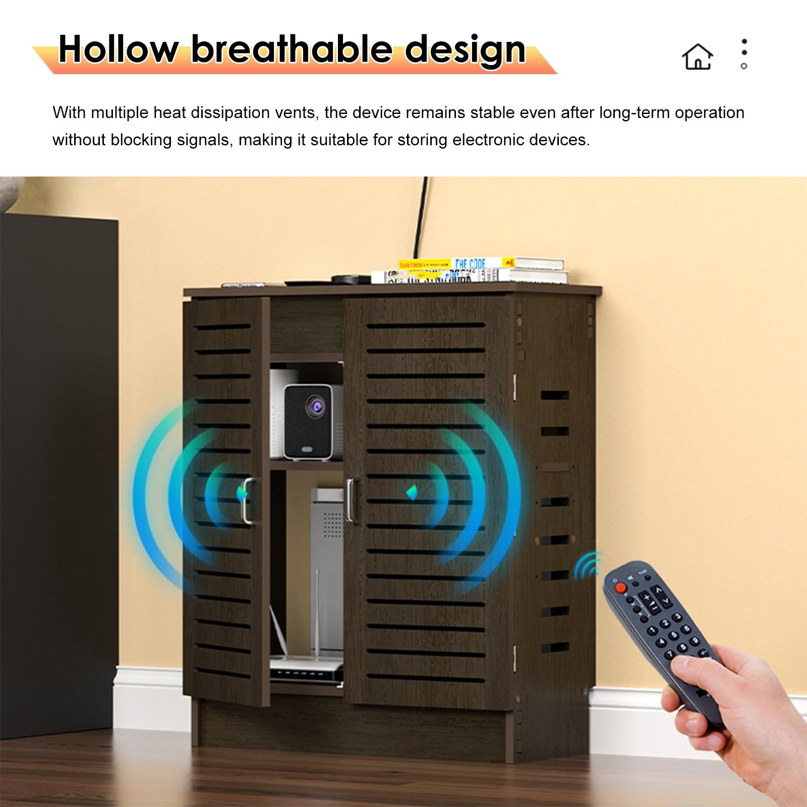 WLAN Stand Router-Aufbewahrungsschrank,Router-Regalkastenschrank Mit Schranktür,Magnetisches Türdesign,Multifunktional Router Aufbewahrungsbox Für Büro Und Haus,unsichtbare Aufbewahrung