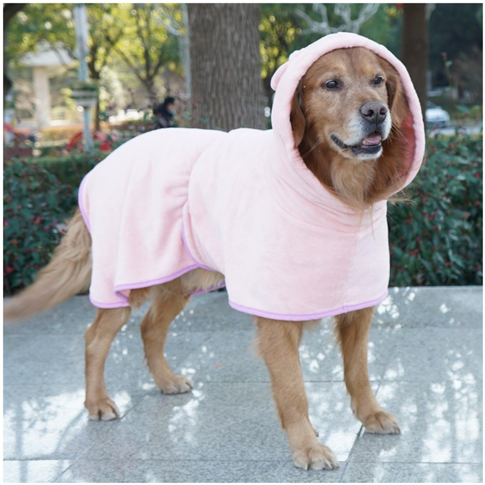Serviette de Bain pour Chien, Peignoir à séchage Rapide pour Chiens, Manteau à Capuche en Microfibre Super Absorbant, Serviette de Plage pour Animaux de Compagnie