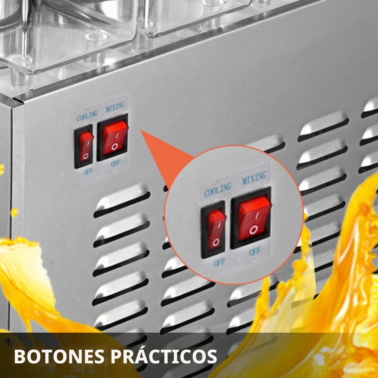 VEVOR Máquina de Dispensador de Bebida 36 L, Máquina de Bebidas Frío con Tanques 12 L * 3, Máquina de Dispensador de Jugo 270 W, Máquina de Bebidas Frías de Acero Inoxidable Temperatura 5-12℃
