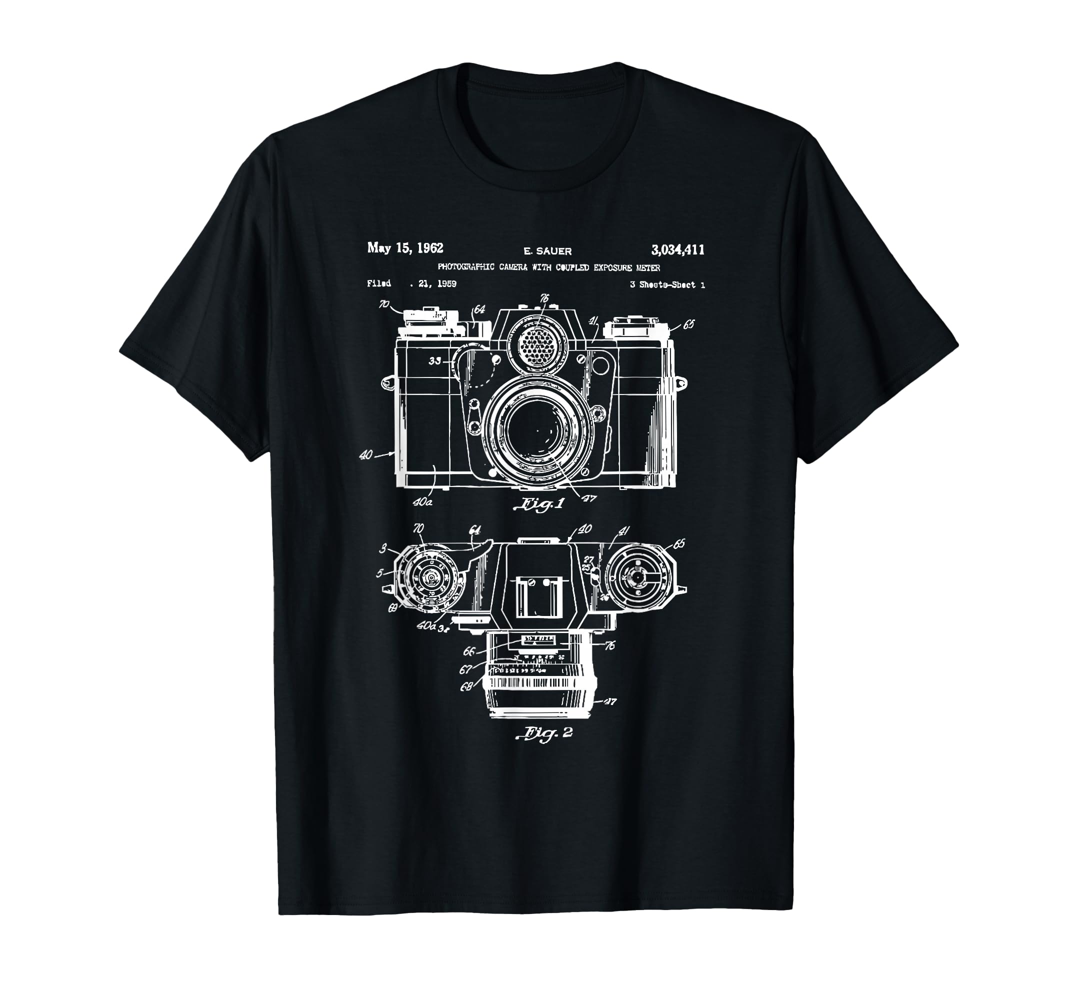 Photography Lover Gift T-Shirt Camera Vintage Patent Print T-Shirt